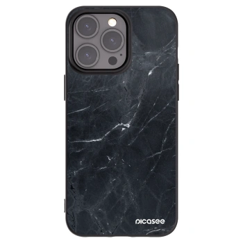 Picasee crna silikonska maskica za Apple iPhone 15 Pro Max - Black marble