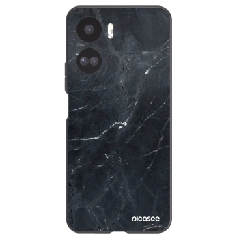Picasee crna silikonska maskica za Honor 90 Lite 5G - Black marble