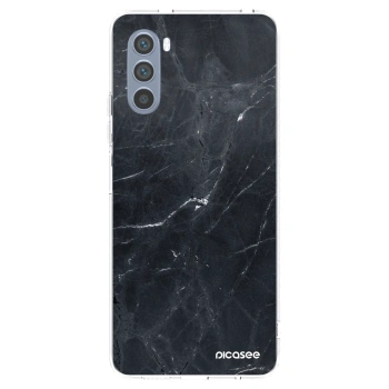 Picasee silikonska prozirna maskica za Motorola Moto G62 - Black marble
