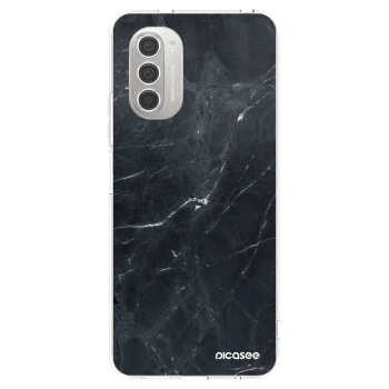 Picasee silikonska prozirna maskica za Motorola Moto G51 - Black marble