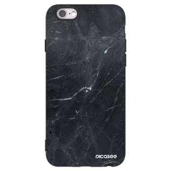Picasee crna silikonska maskica za Apple iPhone 6/6S - Black marble