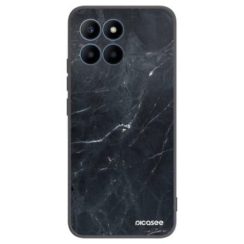 Picasee crna silikonska maskica za Honor 70 Lite - Black marble