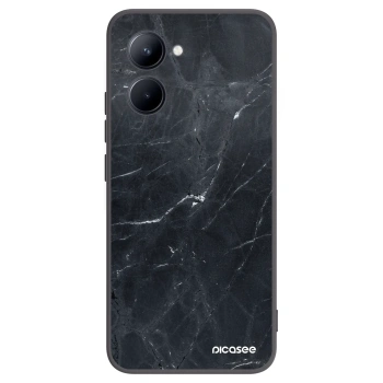 Picasee crna silikonska maskica za Realme C33 (2023) - Black marble