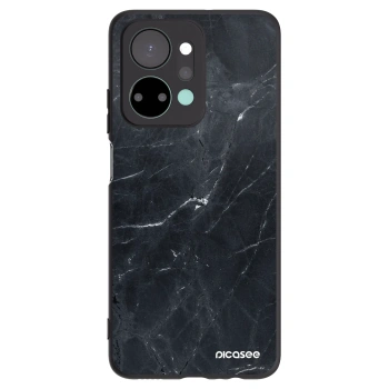 Picasee crna silikonska maskica za Honor X7a - Black marble