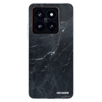 Picasee silikonska prozirna maskica za Xiaomi 14 Pro - Black marble