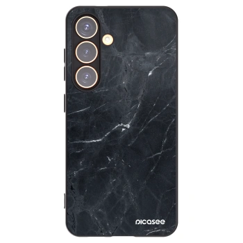 Picasee crna silikonska maskica za Samsung Galaxy S24 S921B 5G - Black marble