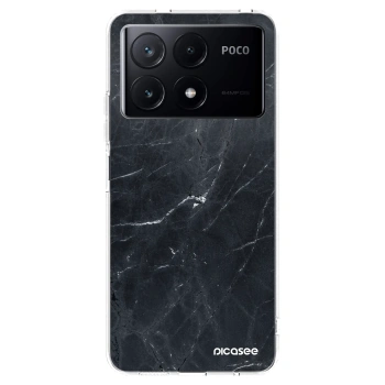 Picasee silikonska prozirna maskica za Xiaomi Poco X6 Pro - Black marble