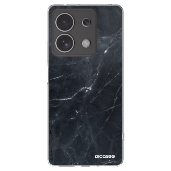 Picasee silikonska prozirna maskica za Xiaomi Redmi Note 13 4G - Black marble