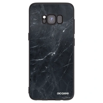 Picasee crna silikonska maskica za Samsung Galaxy S8 G950F - Black marble
