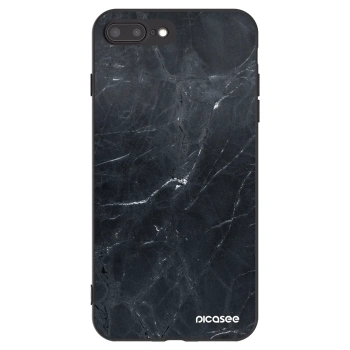 Picasee crna silikonska maskica za Apple iPhone 7 Plus - Black marble