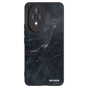 Picasee crna silikonska maskica za Honor 200 Pro 5G - Black marble