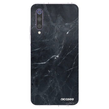 Picasee silikonska prozirna maskica za Xiaomi Mi 9 - Black marble