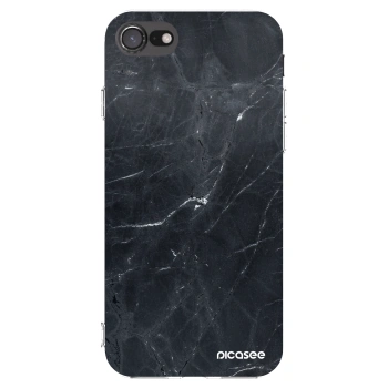 Picasee silikonska prozirna maskica za Apple iPhone 7 - Black marble