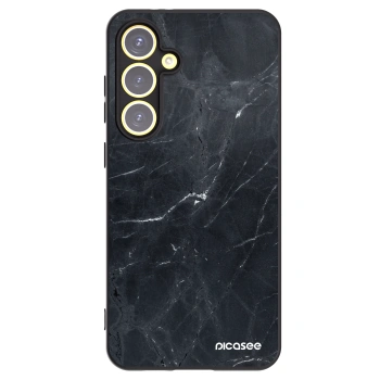 Picasee crna silikonska maskica za Samsung Galaxy S24 FE S721B - Black marble