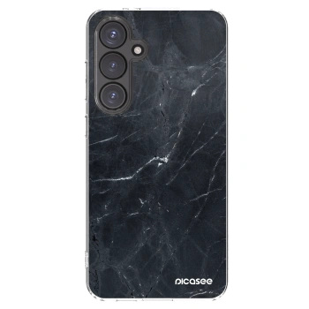 Picasee silikonska prozirna maskica za Samsung Galaxy S24 FE S721B - Black marble