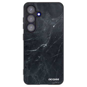 Picasee crna silikonska maskica za Samsung Galaxy S25 5G - Black marble