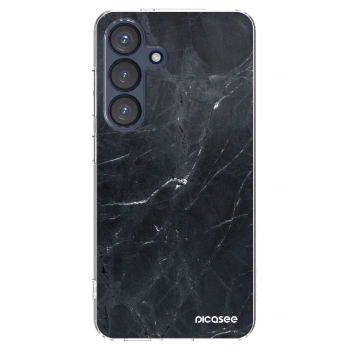 Picasee silikonska prozirna maskica za Samsung Galaxy S25 5G - Black marble