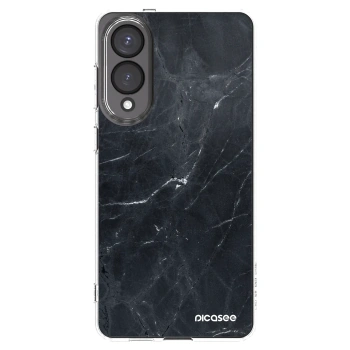 Picasee silikonska prozirna maskica za Samsung Galaxy S25 Edge 5G - Black marble
