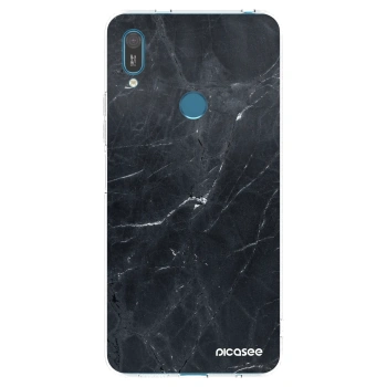Picasee silikonska prozirna maskica za Huawei Y7 2019 - Black marble