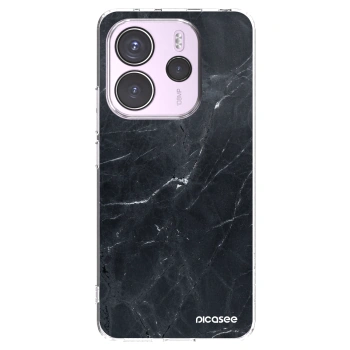 Picasee silikonska prozirna maskica za Xiaomi Redmi Note 14 4G - Black marble
