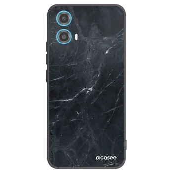 Picasee crna silikonska maskica za Motorola Moto G34 5G - Black marble