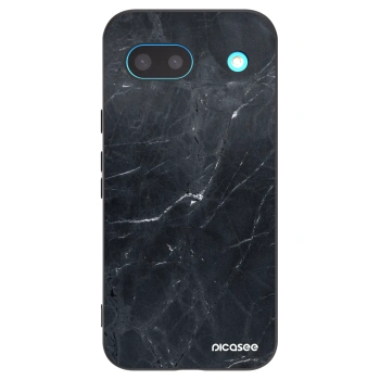 Picasee crna silikonska maskica za Google Pixel 8a - Black marble