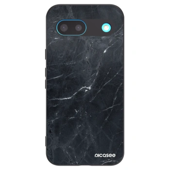 Picasee crna silikonska maskica za Google Pixel 8 - Black marble