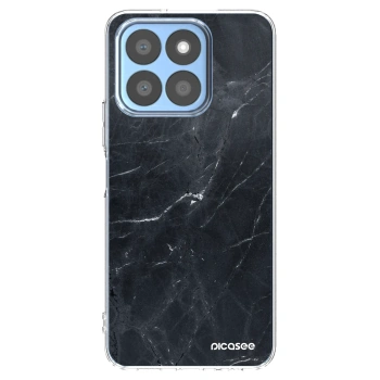 Picasee silikonska prozirna maskica za Honor X8c - Black marble