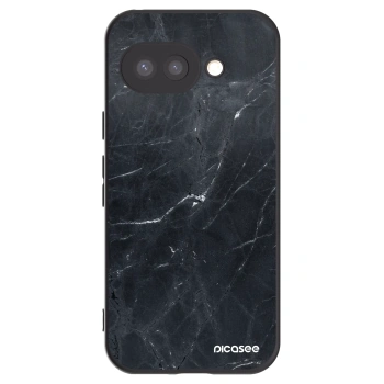 Picasee crna silikonska maskica za Google Pixel 9a - Black marble