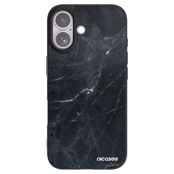 Picasee crna silikonska maskica za Apple iPhone 17 - Black marble