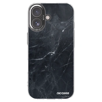 Picasee silikonska prozirna maskica za Apple iPhone 17 - Black marble