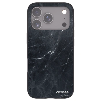 Picasee crna silikonska maskica za Apple iPhone 17 Pro - Black marble