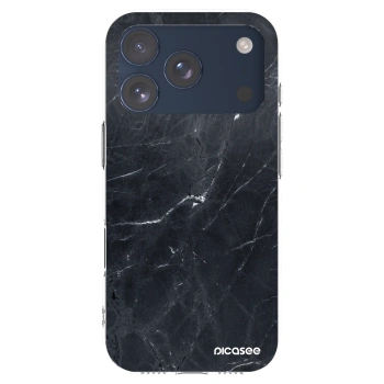 Picasee silikonska prozirna maskica za Apple iPhone 17 Pro - Black marble