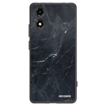 Picasee crna silikonska maskica za Motorola Moto E14 - Black marble