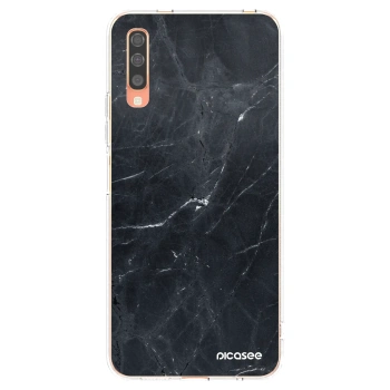 Picasee silikonska prozirna maskica za Samsung Galaxy A70 A705F - Black marble