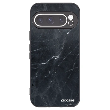 Picasee crna silikonska maskica za Google Pixel 9 Pro XL - Black marble
