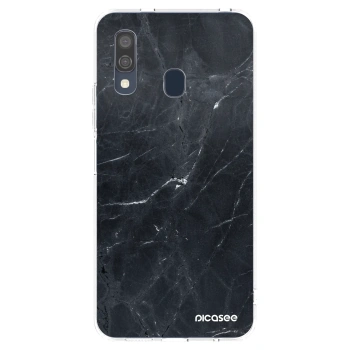 Picasee silikonska prozirna maskica za Samsung Galaxy A40 A405F - Black marble