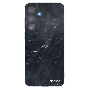 Picasee silikonska prozirna maskica za Samsung Galaxy S25 FE 5G - Black marble