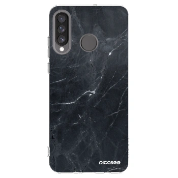 Picasee silikonska prozirna maskica za Huawei P30 Lite - Black marble
