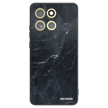 Picasee crna silikonska maskica za Motorola Moto G86 Power 5G - Black marble