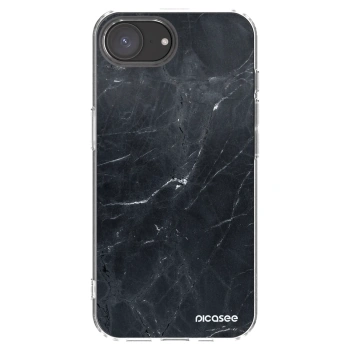 Picasee silikonska prozirna maskica za Apple iPhone 17e - Black marble