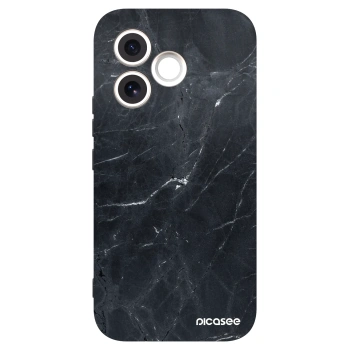 Picasee crna silikonska maskica za Honor 600 Lite - Black marble
