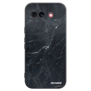 Picasee crna silikonska maskica za Google Pixel 10a - Black marble