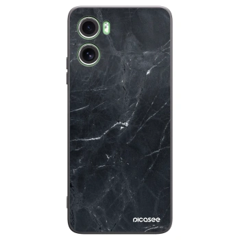 Picasee crna silikonska maskica za Motorola Moto G06 - Black marble