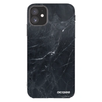 Picasee silikonska prozirna maskica za Apple iPhone 11 - Black marble