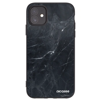 Picasee crna silikonska maskica za Apple iPhone 11 - Black marble