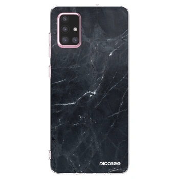 Picasee silikonska prozirna maskica za Samsung Galaxy A71 A715F - Black marble