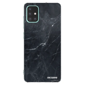 Picasee silikonska prozirna maskica za Samsung Galaxy A51 A515F - Black marble