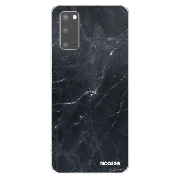 Picasee silikonska prozirna maskica za Samsung Galaxy S20 G980F - Black marble
