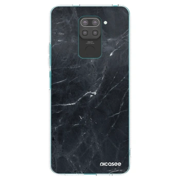 Picasee crna silikonska maskica za Xiaomi Redmi Note 9 - Black marble